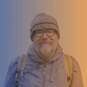 Person on gradient background