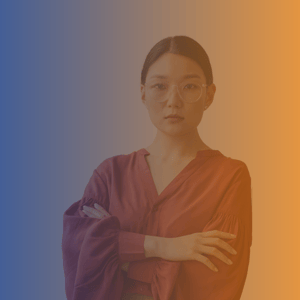 Woman wearing red with arms crossed