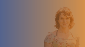 person in gradient background