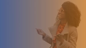 person on gradient background