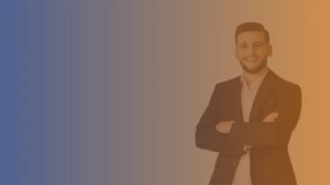 person on gradient background